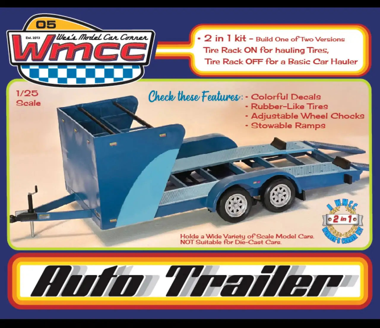 Auto Trailer w/Optional Tire Rack (2 in 1) 1/25 Wes's Model Car Corner
