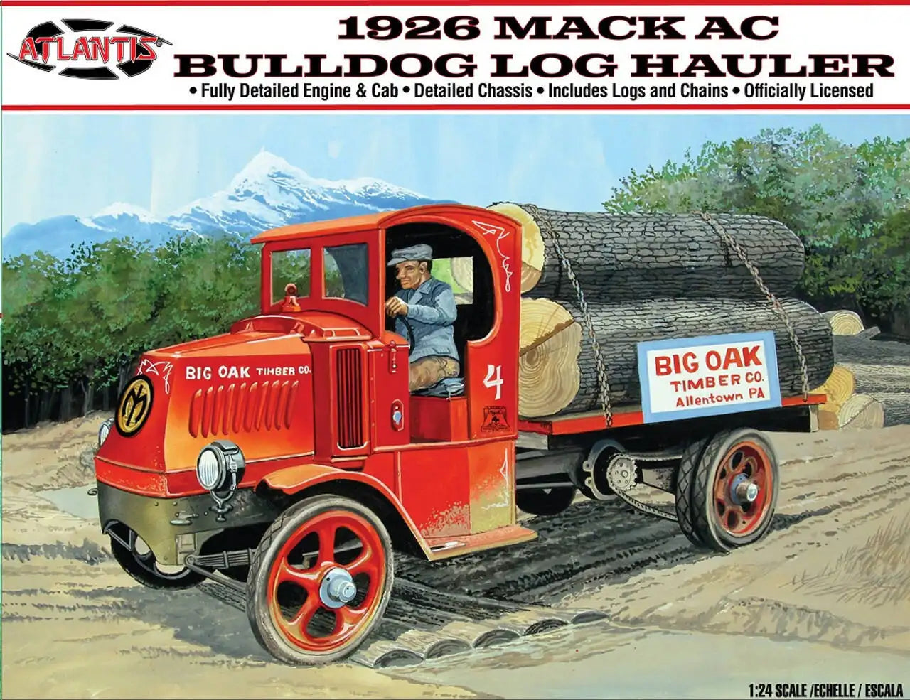1926 Mack AC Bulldog Log Hauler Truck 1/24 Atlantis Models