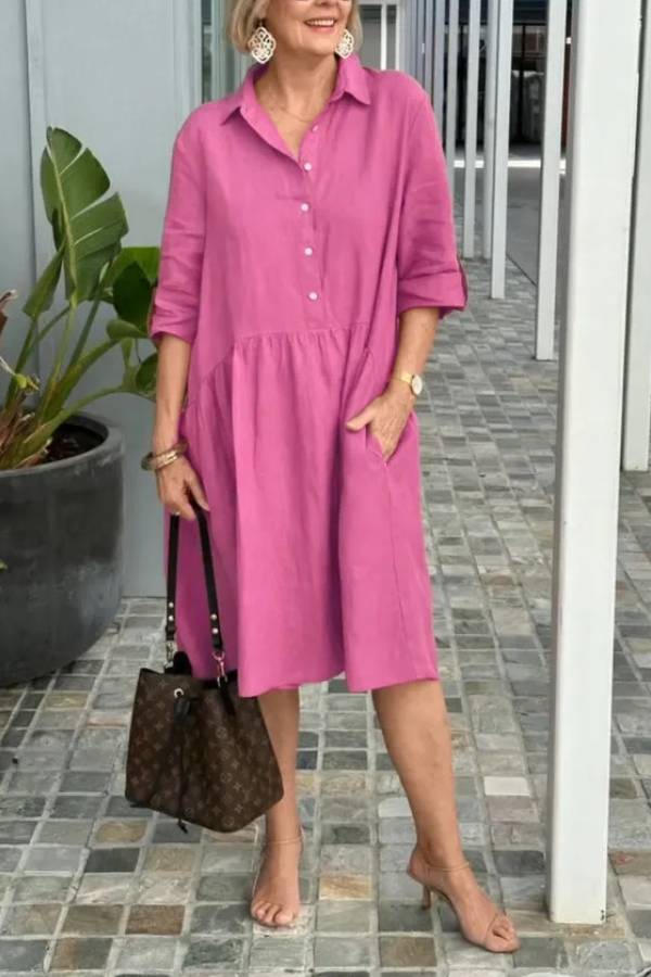 New Women's Cotton linen casual dress