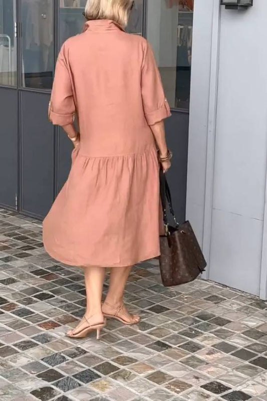 New Women's Cotton linen casual dress