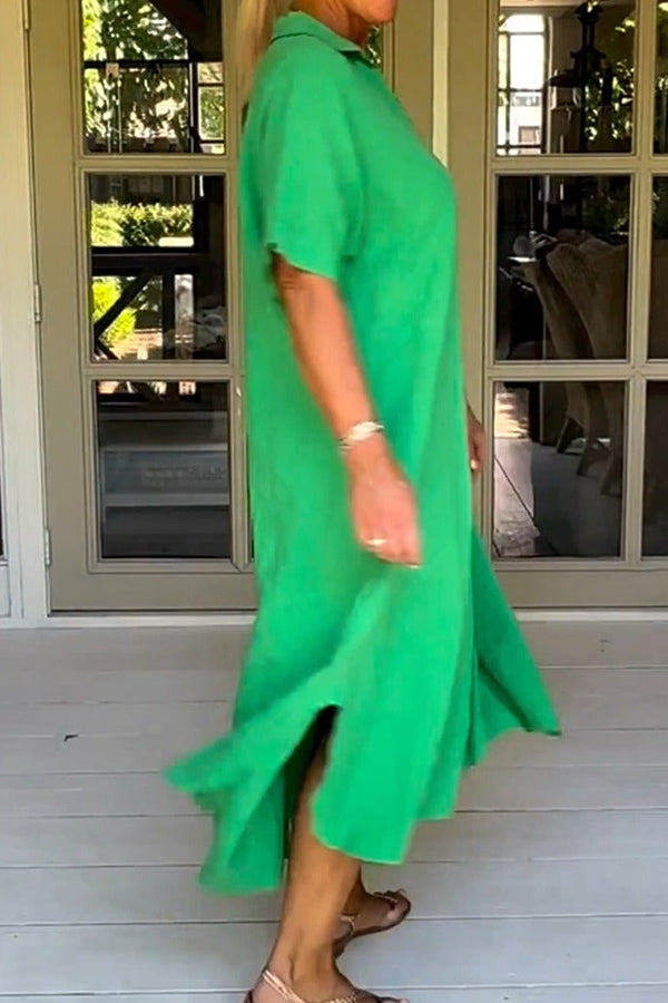 Classy Plain Half Sleeve Midi Dress