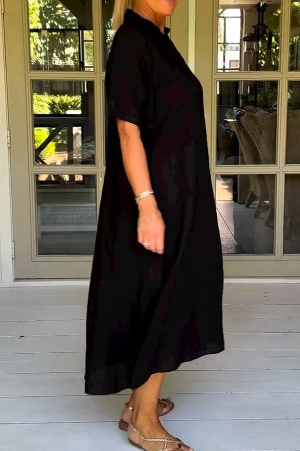 Classy Plain Half Sleeve Midi Dress