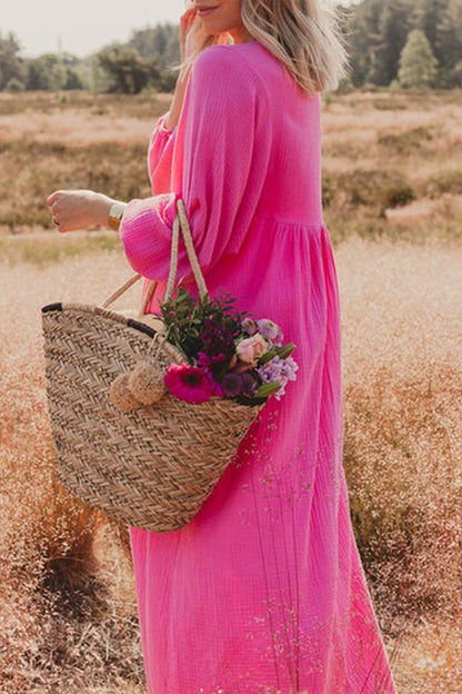 Casual Simplicity Solid Patchwork A Line Dresses