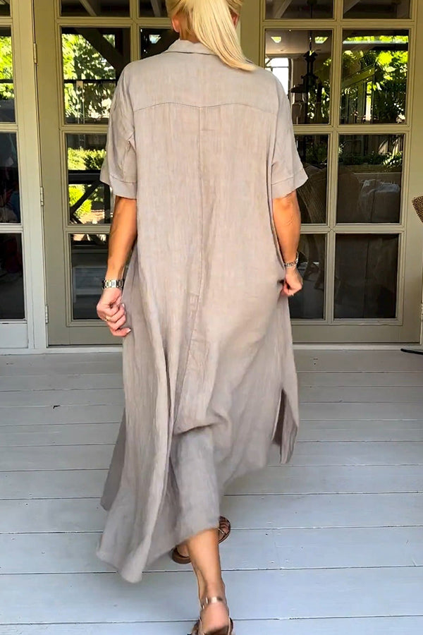 Classy Plain Half Sleeve Midi Dress