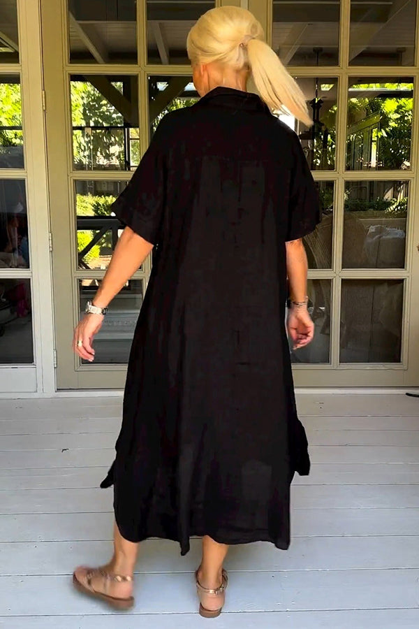 Classy Plain Half Sleeve Midi Dress